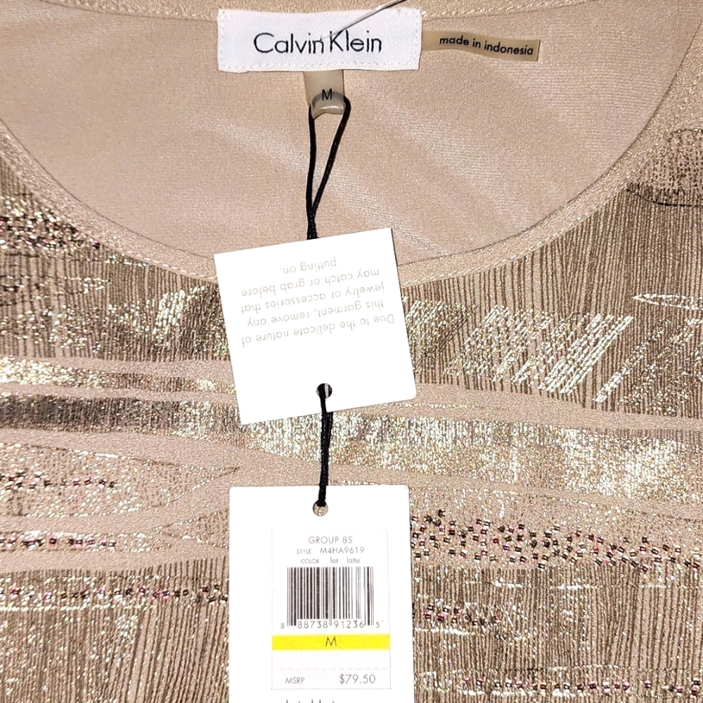 Calvin Klein Women's Tan Sleeveless Top - Picture 2 of 5